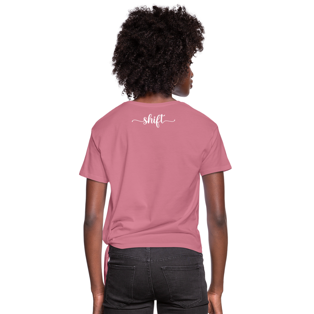 Women's Shift Knotted T-Shirt - mauve
