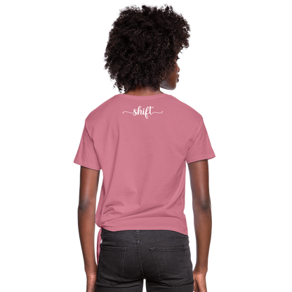 Women's Shift Knotted T-Shirt - mauve