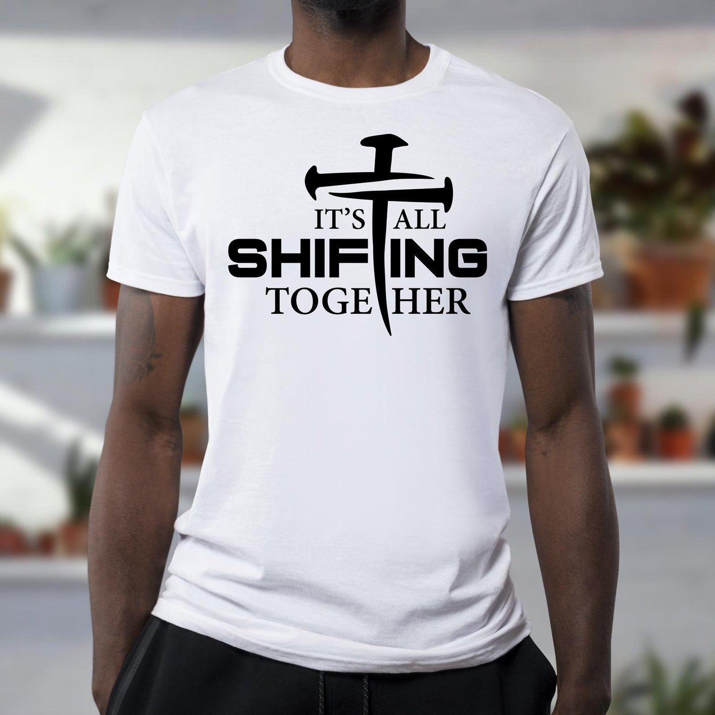 Black print It's All Shifting Together Softstyle® Lightweight T-Shirt