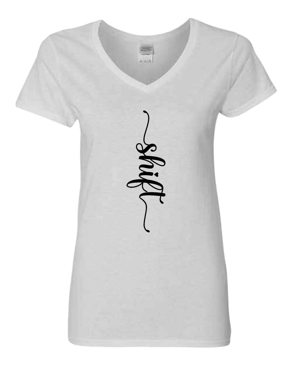 Black print Gildan Heavy Cotton™ Women’s V-Neck T-Shirt